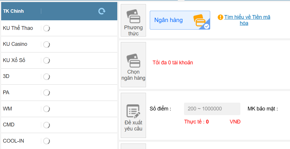 Các bước rút tiền Kubet qua ngân hàng