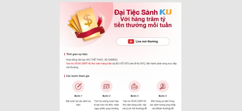 Ưu đãi Kubet quay thưởng tuần lên tới trăm tỷ