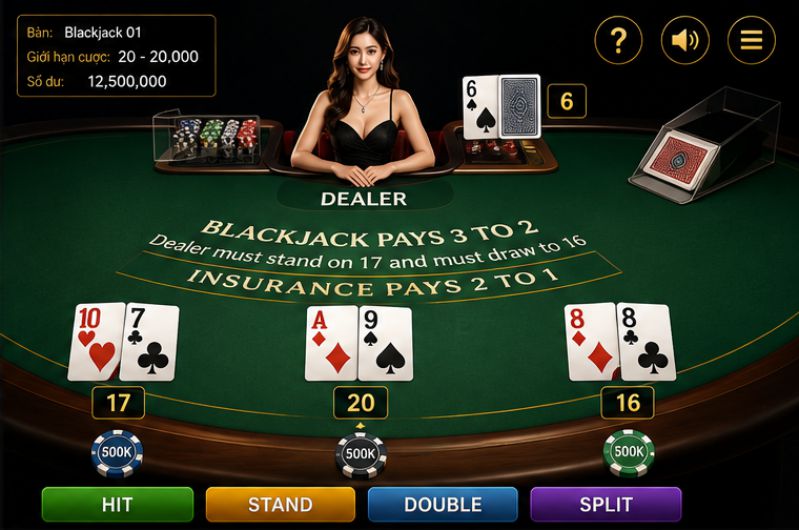 Điểm hấp dẫn của Blackjack Kubet