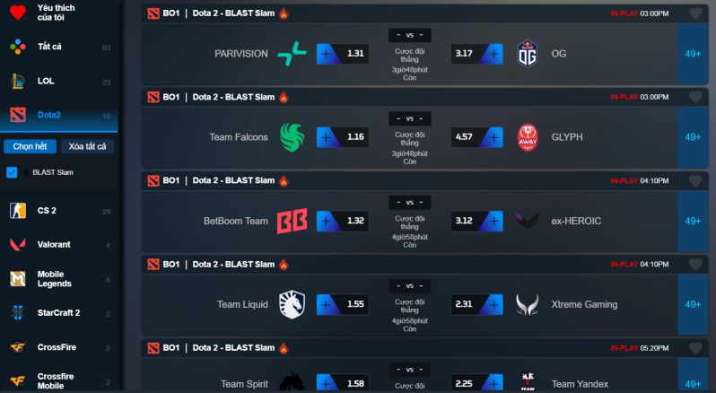 Các loại kèo cược Dota 2 phổ biến tại Kubet