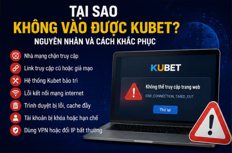Những nguyên nhân khiến không vào được Kubet
