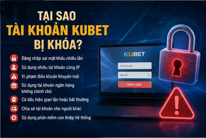 Những nguyên nhân khiến tài khoản Kubet bị khóa