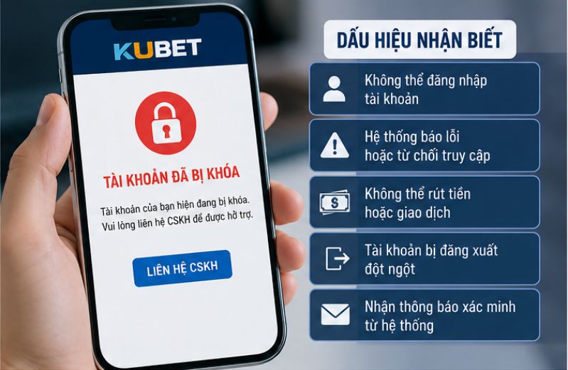 Dấu hiệu nhận biết tài khoản Kubet bị khóa